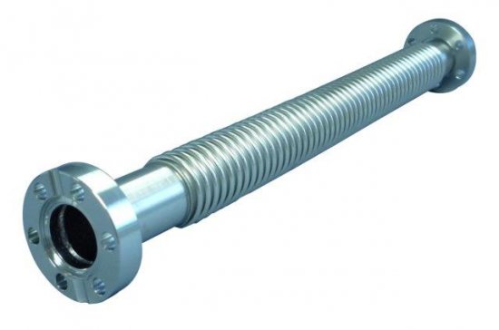 Bild 1 - CF-metal tube, flexible 1 flange turnable 316L, 500 mm long DN 63 d1=65 / da=80 / h=75
