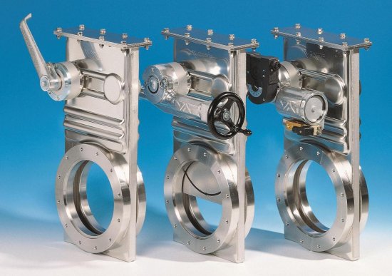 Bild 1 - Slide valve ISO-F,stainless steel, DN 250 electro-pneumatic,with position transducer without control valve