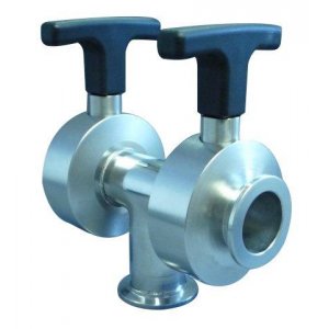 Three-way butterfly valve SST 316L DN 25/25/25 a=65 / b=55 / c=134 / d=150