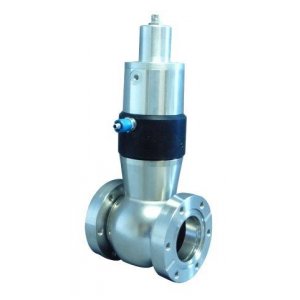 CF-straight way valve open electro-pneumatic stainless steel, 2 flanges turnable without position transducer without control valve DN 16 c=145